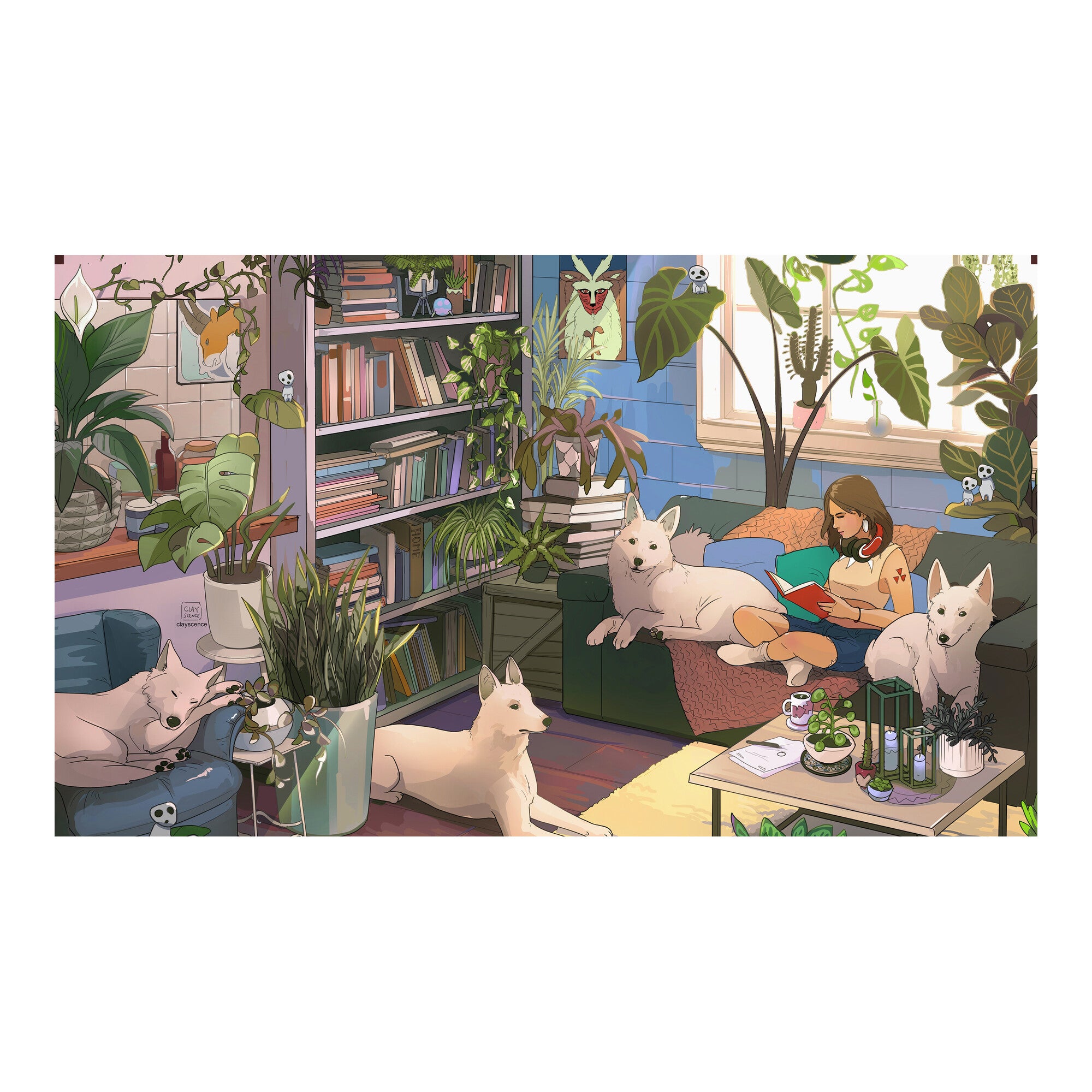 Mononoke playmat by Clayscence on a white background