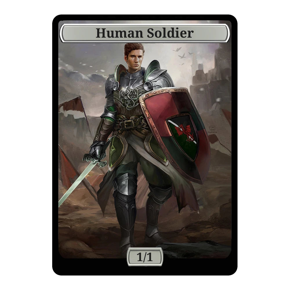 Into Battle — Replica — Title + P/T — Human Soldier 1/1